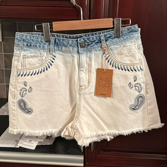 DESIGUAL bohemian frayed denim shorts size EU32 (US12) - Picture 7 of 10